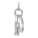 Rhodium Over 14k White Gold Polished 3D Cubic Zirconia Wedding Rings Charm