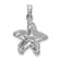 Rhodium Over 14k White Gold Textured Beaded Textured Starfish Pendant