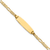 14k Yellow Gold Figaro Link Diamond-Cut ID Bracelet