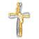 10k Yellow Gold and 10k White Gold Diamond Cross Chain Slide Pendant