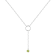 Round Peridot Rhodium Over Sterling Silver Dainty Necklace, 0.30ct