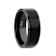 VULCAN Flat Black Tungsten Ring with Brushed Center & Polished Edges 8mm
