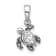 Rhodium Over Sterling Silver Antiqued Crystal Apr Birthstone Turtle Pendant