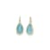 14K Yellow Gold Diamond and Blue Topaz Dangle Earrings