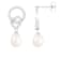 8-8.5mm White Cultured Freshwater Pearl and Cubic Zirconia Rhodium Over
Sterling Silver Earrings