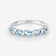 Swiss Blue Topaz and White Topaz Sterling Silver 5 Stone Band Ring