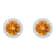 6mm Round Citrine 1/5 ctw Diamond Rhodium Over Sterling Silver Halo Stud Earrings