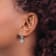Rhodium Over 14K White Gold Lab Grown Diamond Teardrop Hinged Hoop Earrings