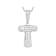 CZ Initial T Bubble Letter Pendant Necklace In Sterling Silver 1.24ctw