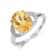 Oval Citrine with White Topaz Accents Sterling Silver Ring, 3.90ctw