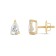 White Cubic Zirconia 14k Yellow Gold Studs With Velvet Gift Box 0.50ctw