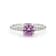 Lab Created Pink Sapphire with White Topaz Accents Rhodium Over Sterling
Silver Ring