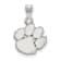 Rhodium Over Sterling Silver LogoArt Clemson University Small Pendant