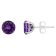 6mm Round Amethyst Rhodium Over Sterling Silver Stud Earrings