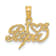 14K Yellow Gold I Heart PAPA Charm