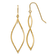 14k Yellow Gold Polished Twisted Oblong Dangle Earrings