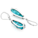 Blue Composite Turquoise Sterling Silver Feather Earrings 25x8mm