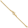 14k Yellow Gold Polished Leaf Bracelet