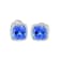 14K White Gold Square Cushion Tanzanite and Diamond Earrings 2.87ctw