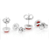 Red Coral Sterling Silver Stud Earring Set Of Two Pairs 5mm And 6mm