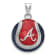 Rhodium Over Sterling Silver MLB LogoArt Atlanta Braves Enameled Pendant