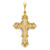 14k Yellow Gold Textured Fleur De Lis Cross Pendant
