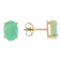 Oval Emerald Stud Earrings In 18K Gold Over Sterling Silver 3.40ctw