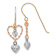 14k Yellow Gold, 14k White Gold and 14k Rose Gold Diamond-Cut Heart
Dangle Earrings