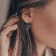Amethyst and Nanocrystal Black Rhodium Over Sterling Silver Leaf Earrings
