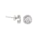 CZ Halo Stud Earrings In Sterling Silver