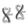 Rhodium Over 14k White Gold Blue and White Diamond Infinity Heart Stud Earrings