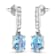 1.02ctw 14K White Gold Aquamarine and White Diamond Halo Earrings