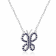 Sapphire Butterfly Sterling Silver Necklace