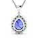 Blue Tanzanite and White Diamond 14K White Gold Pendant with 18 inch
Cable Chain 3.25ctw