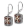 Sterling Silver Antiqued with 14K Accent Diamond and Garnet Earrings
