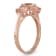 Morganite Simulant 3-Stone 10K Rose Gold Ring 1.85ctw