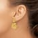 14k Yellow Gold Satin and Diamond-Cut Plumeria Dangle Earrings