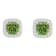 5mm Cushion Peridot 1/5 ctw Diamond Rhodium Over Sterling Silver Halo
Stud Earrings