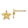 14k Yellow Gold Diamond-Cut 8mm Starfish Stud Earrings