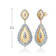 Two-Tone CZ Drop Earrings In 14K Gold Over Brass