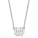 Rhodium Over Sterling Silver LogoArt University of Notre Dame Pendant Necklace