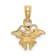 14k Yellow Gold Textured Pink Enamel Mini Butterfly Charm