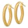 14K Yellow Gold 7/8" Small Textured Oval Hoop Earrings