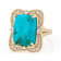 Turquoise And White Zircon Cocktail Ring In 18K Gold Over Sterling
Silver 0.55ctw
