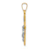 14K Two-tone Gold Polished Brushed Flower Center INRI Crucifix Pendant