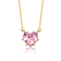 Pink CZ Heart Solitaire Pendant In 14K Gold Over Brass