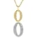 Diamond Oval Link Dangle Pendant Necklace