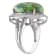 Sterling Silver Oval Copper Green Turquoise Ring 8.ctw