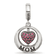 Sterling Silver Enameled Mom and Pink Crystal Heart Bead