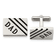 Stainless Steel Polished Black Enameled Dad Rectangle Cufflinks